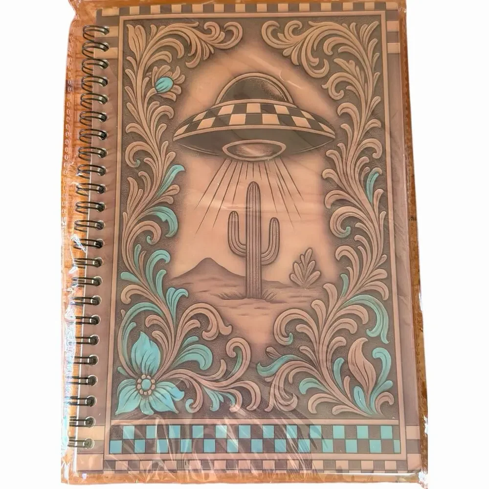 Western Notebook Journal Lot Longhorn Cactus Turquoise Concho Tooled Style New